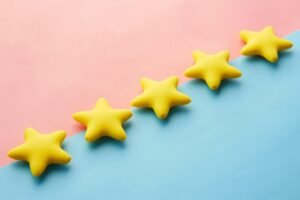 Five star rating and review concept for Windsor small business
