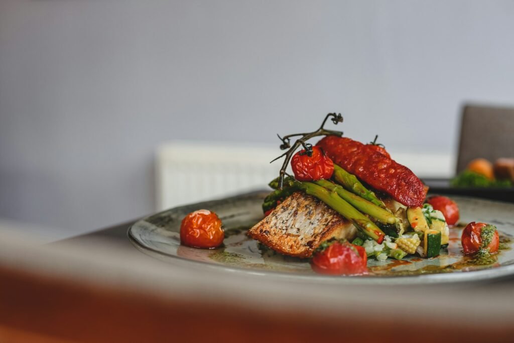 Beautifully plated restaurant dish shot for social media marketing